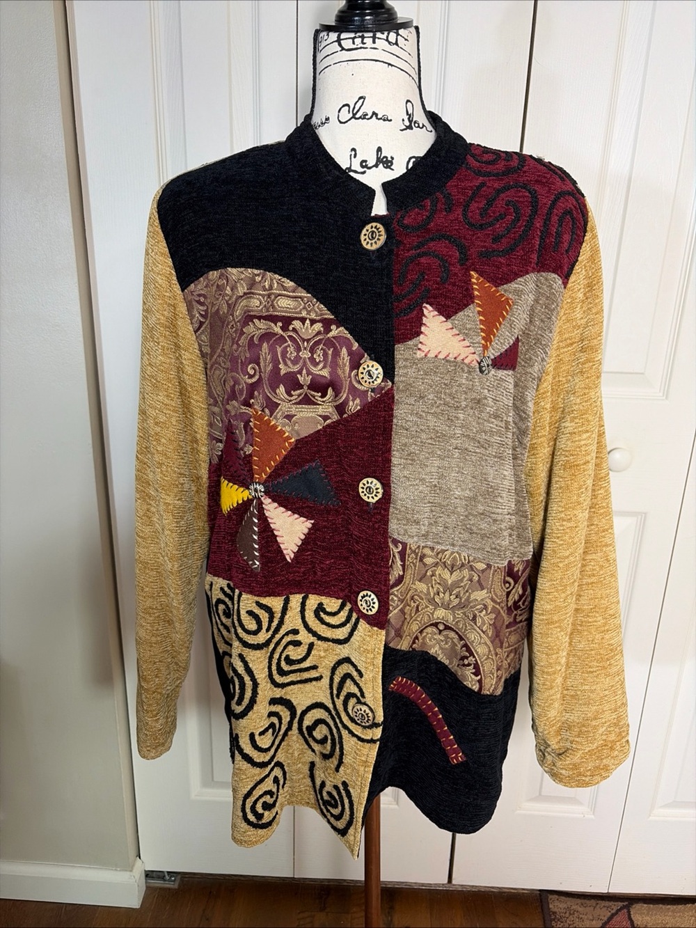 Indigo Moon Size M Boho Tapestry Jacket Artsy Embellished Multicolored